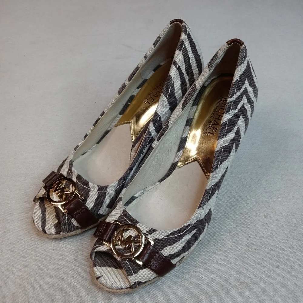 Michael Kors Zebra Print Wedge Platform Espadrille